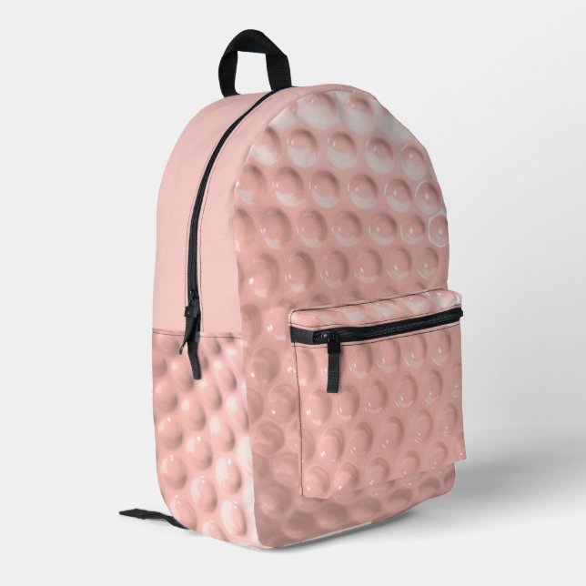 Pink Golf Ball Sport Printed Backpack (Back Corner Left)