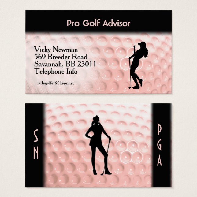 Pink Golf Ball Sports (Front & Back)