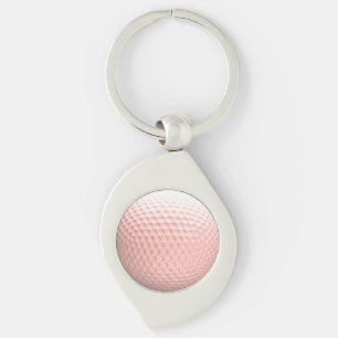 Pink Golf Ball with Black Numbers Sport Key Ring