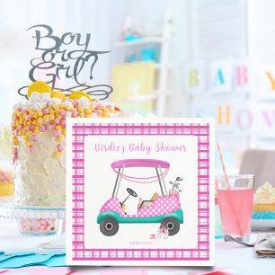 Pink Golf Cart Baby Supplies Baby Shower Napkin