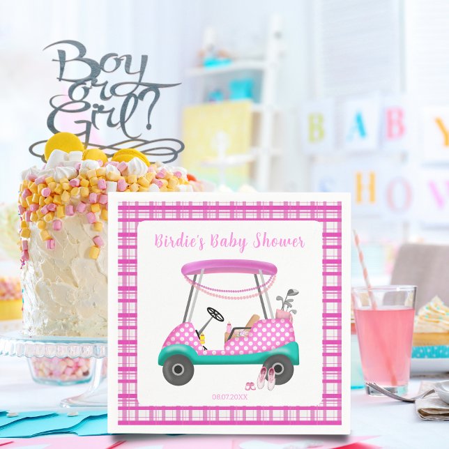 Pink Golf Cart Baby Supplies Baby Shower  Napkin (Creator Uploaded)