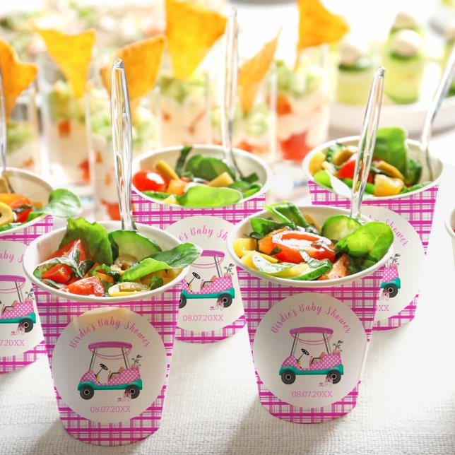 Pink Golf Cart Baby Supplies Baby Shower  Paper Cups (Creator Uploaded)