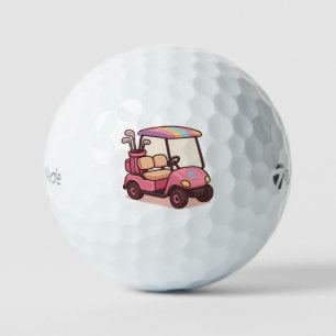 Pink Golf Cart Personalised Balls