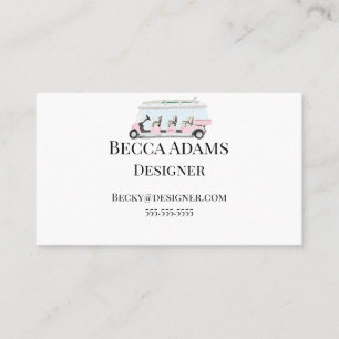 Pink Golf Cart Personalised Business Card
