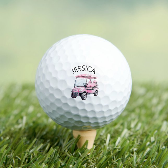 Pink Golf Cart with Name Golf Balls (Creator Uploaded)