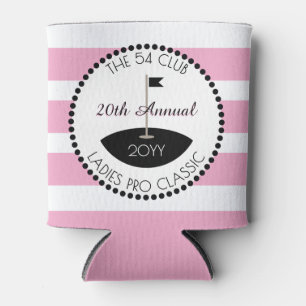 Pink Golf Club Logo Can Cooler