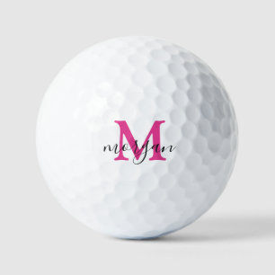 Pink Golf Gifts For Her Women Monogrammed Initial Balls