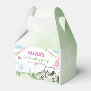 Pink Golf Girl Birthday Favour Box