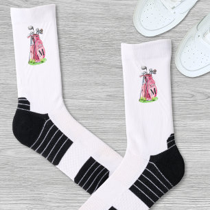 Pink Golf Initial Monogram Socks