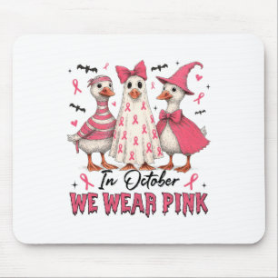 Pink Goose Witch In October We Wear Pumpkin Breast Mouse Pad