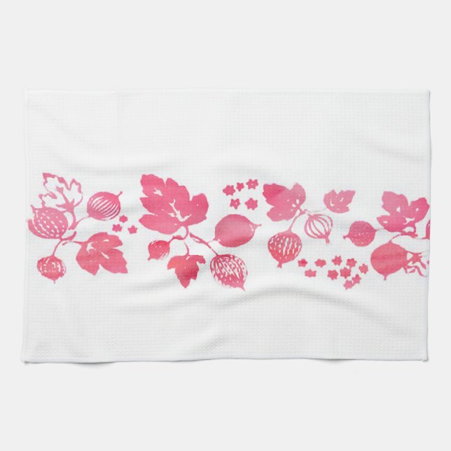 Pink Gooseberry Tea Towel - Set of 3 (Horizontal)