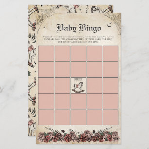Pink Gothic Baby Shower Rocking Horse Baby Bingo