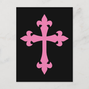 Pink Gothic Cross Postcard