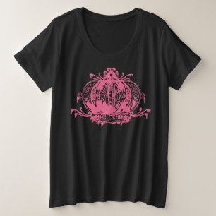 Pink Gothic Decayed Crown Plus Size T-Shirt