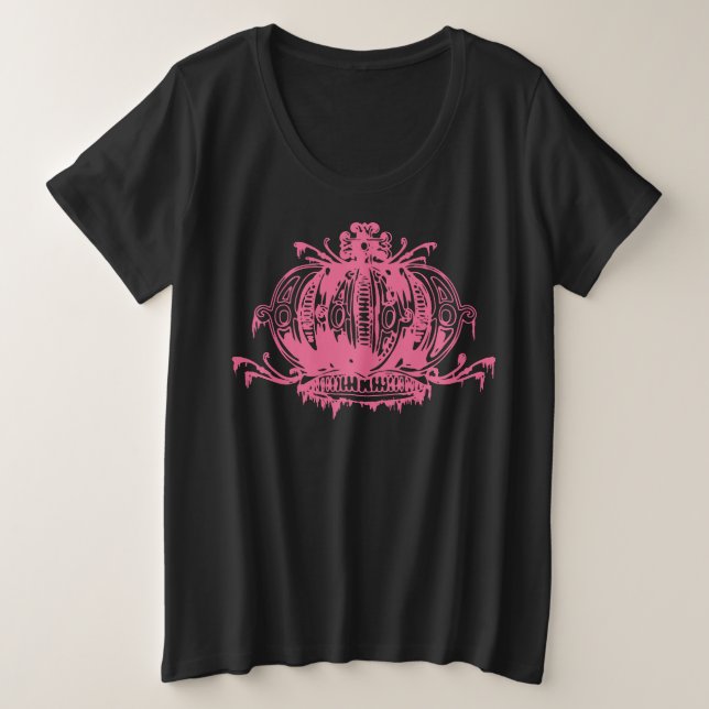 Pink Gothic Decayed Crown Plus Size T-Shirt (Design Front)