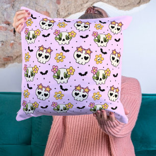 Pink Gothic Girly Halloween  Cushion