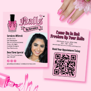 Pink Gothic Nail Technician Services Promotional Flyer