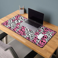 Pink Gothic Skull Pattern Print