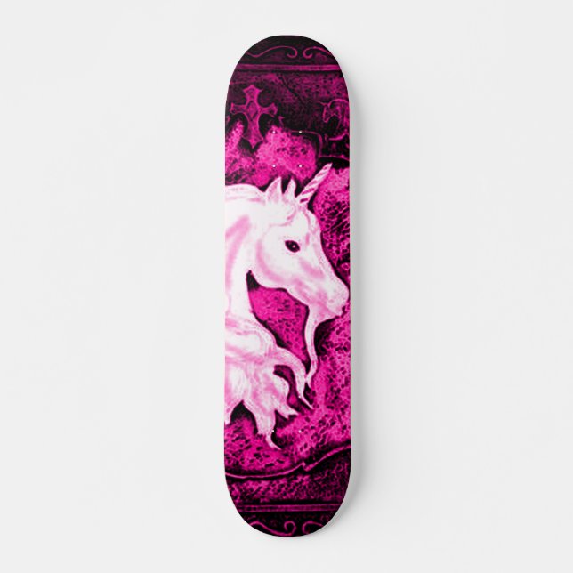 Pink Gothic Unicorn Deck Skateboard (Front)