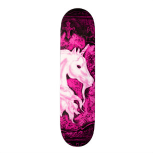 Pink Gothic Unicorn Deck Skateboard