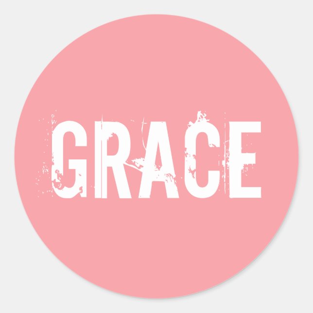 Pink Grace Classic Round Sticker (Front)