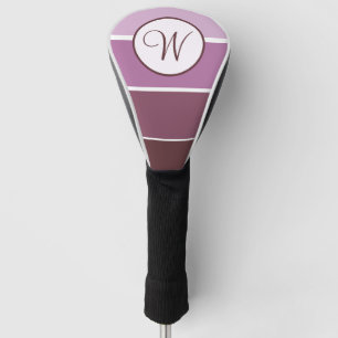Pink Gradient Block Modern Monogram Golf Head Cover