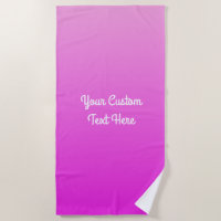 Pink Gradient custom text beach towel