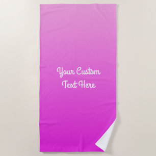 Pink Gradient custom text beach towel