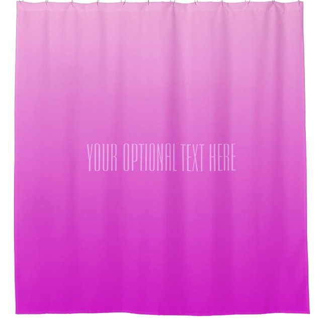 Pink Gradient custom text shower curtain (Front)