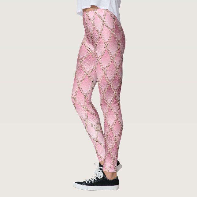 Pink Gradient Dragon Scales Leggings (Left)