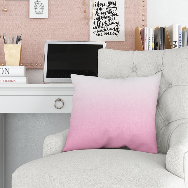 Pink Gradient Ombre Throw Pillow (Creator Uploaded)