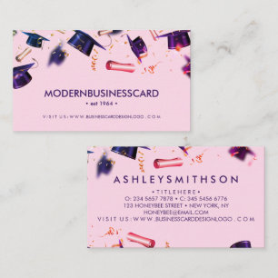 Pink Graduation Cap Grown School Collage Business Card