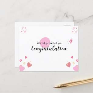 Pink Graduation Congratulation Card