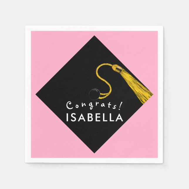 Pink Graduation Napkin (Front)