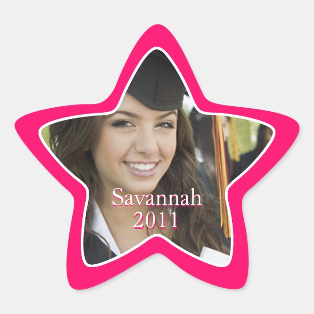Pink Graduation or Sweet Sixteen Photo Stickers (Front)