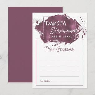 Pink Graduation Paint Splatter Grad Party Advice Invitation
