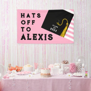 Pink Graduation Party Congrats Banner