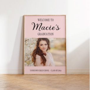 Pink Graduation Party Photo  Poster