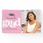 Pink graduation photo grey cap simple bold modern