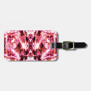 Pink graffiti pattern luggage tag