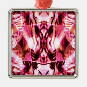 Pink graffiti pattern metal tree decoration
