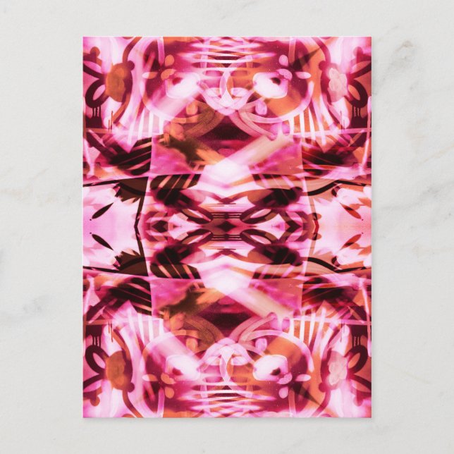 Pink graffiti pattern postcard (Front)