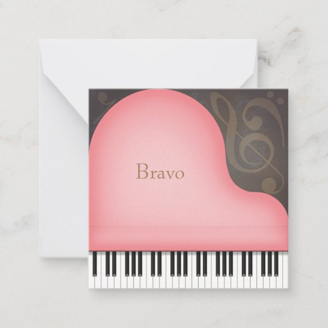 Pink Grand Piano Custom Mini Card (Front)