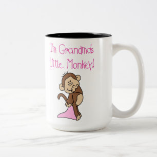 Pink Grandmas Little Monkey Two-Tone Coffee Mug
