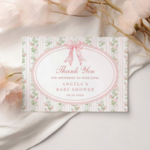 Pink Grandmillenial Vintage Baby Shower Thank You Card