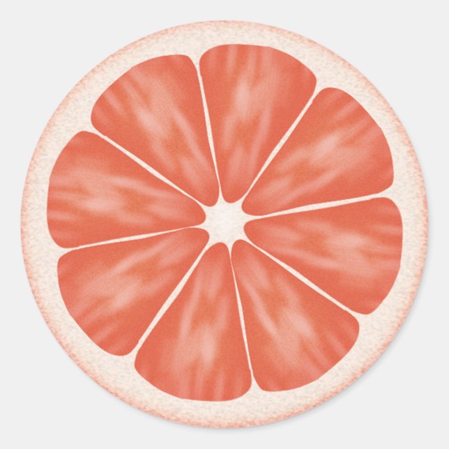 Pink Grapefruit Citrus Fruit Classic Round Sticker (Front)