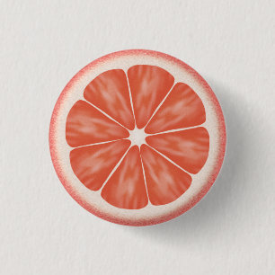 Pink Grapefruit Citrus Fruit Slice 3 Cm Round Badge