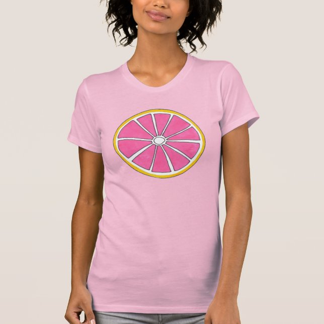 Pink Grapefruit Citrus Fruit Slice Fruity Tee (Front)