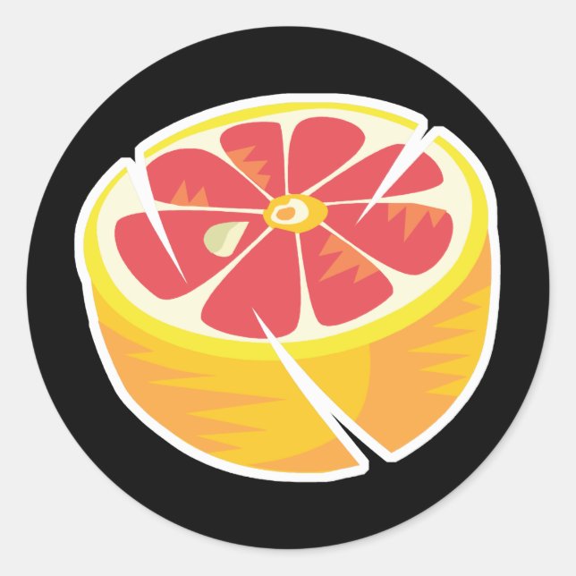 pink grapefruit classic round sticker (Front)