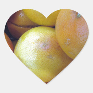 Pink Grapefruit Heart Sticker